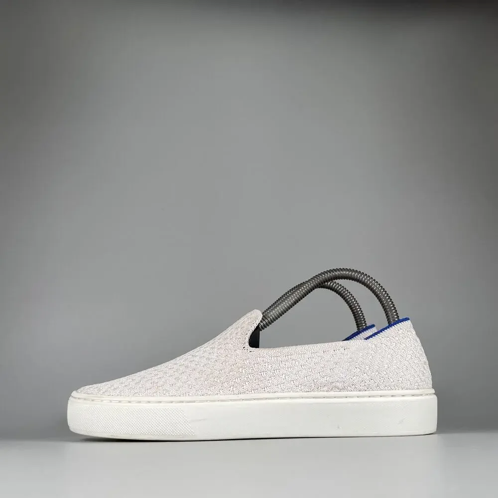 Rothys The Original Women's Size 7 White Knit Sneakers Slip On Tennis Shoes GUC
